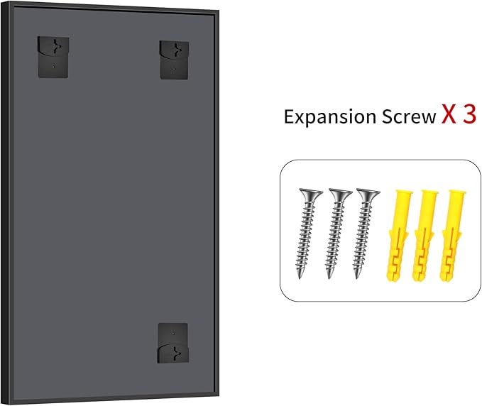 CIVENO Black Rectangle Mirror, 55 x 30 Inch Bathroom Mirrors for Over Sink, 0.6" Thickened Deep Frame Brushed Black Mirrors for Wall, Shatterproof Tempered Glass, Antirust, Horizontally or Vertically