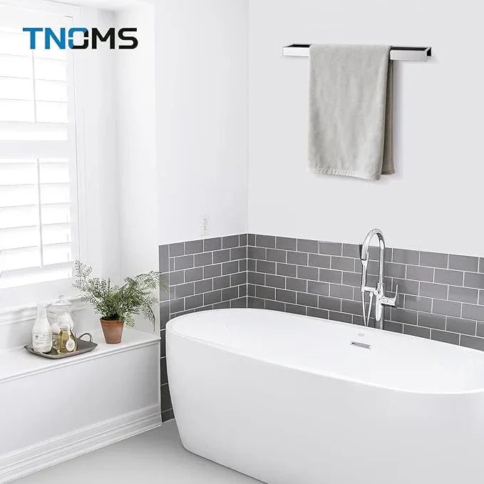 TNOMS Single Towel Bar Towel Holder Bathroom Hardware Accessories,Stainless Steel Wall-Mounted Towel Rack Towel Rail,20 Inches Polished Chrome - ModernBath