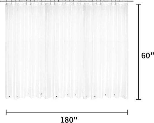 Barossa Design Clawfoot Tub Shower Curtain Liner with 12 Magnets - 180" W x 60" H Short PEVA Shower Curtain Wrap Around for Bathroom, Waterproof PVC Free & Metal Grommets - Frosted, 180x60 - ModernBath