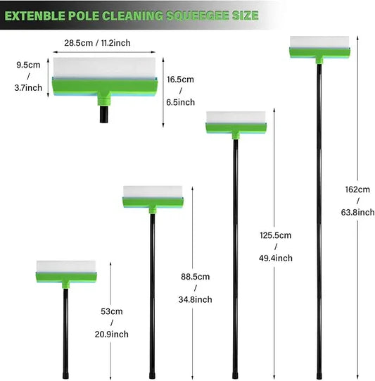 Gomake 11'' Cleaning Squeegee with 20-63 Inch Telescopic Long Handle for Shower Glass Door,Car Windshield, Window, Mirror, Bathroom,Countertop,Floor Cleaning - ModernBath