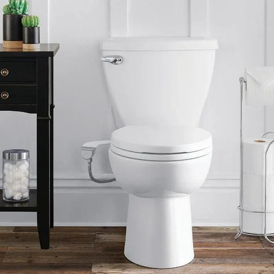 Brondell Bidet Attachment for Toilet SS-250 SimpleSpa Fresh Water Spray with Adjustable Water Pressure Side Arm Control, Slim Bidet Sprayer, Silver Knob (Dual Nozzle) - ModernBath