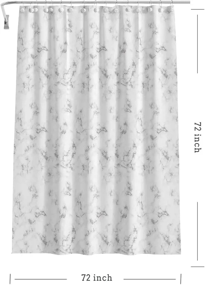 TIKABC Shower Curtain Liner, 4G PEVA Marble Cloud Shower Liner, Plastic Waterproof Shower Curtains, 72x72 inch with Grommet Holes 3 Magnetic Weights - ModernBath