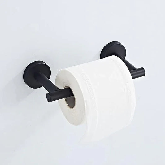 Matte Black Toilet Paper Holder Wall Mount, Bathroom Toilet Paper Holder for SUS 304 Stainless Steel, Double Post Pivoting Toilet Paper Roll Holder for Bathroom RV Paper Towels for TP - ModernBath