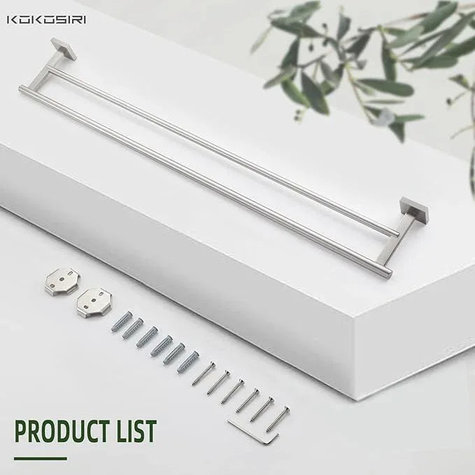 KOKOSIRI Towel Holder Bath Towel Bar with Two Rails for Bathroom Kitchen Towel Racks 36 Inch Brushed Nickel Stainless Steel B5005BR-L36 - ModernBath