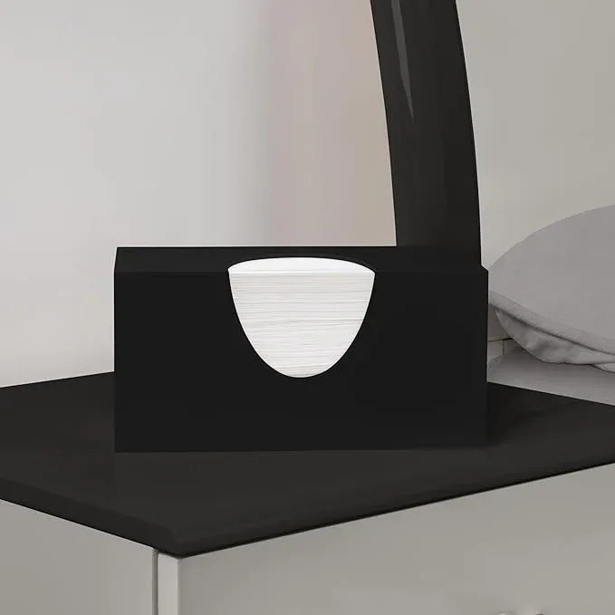Rectangle Tissue Box Cover | Fits Top Side Opening Tissue Boxes | Black Tissue Box Holder for Bathroom | Premium Acrylic Tissue Cover - ModernBath