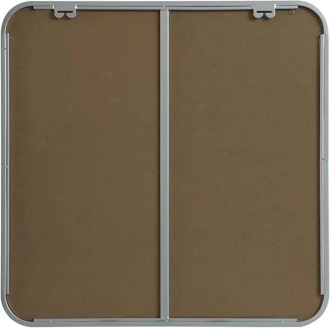 ARS Concepts Aura, Soft Corner Metal Square Mirror 24X24 Inch in, Modern, Silver - ModernBath