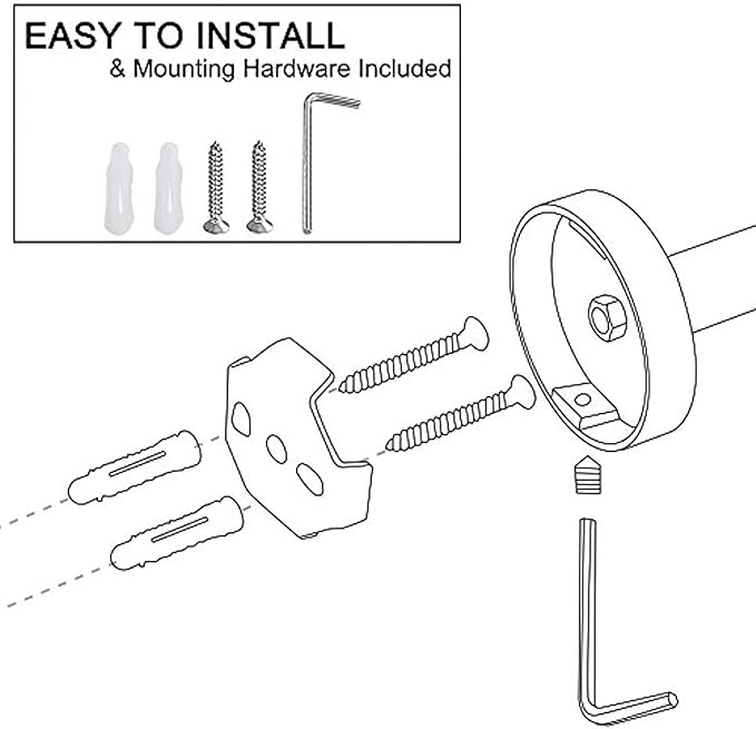 Lairuier Bathroom Hardware Set, 4-Piece Towel Bar Set Include Toilet Paper Holder,Towel Ring and 2 Towel Hooks Stainless Steel Wall Mounted Bathroom Hardware Accessories Set (Matte Black)