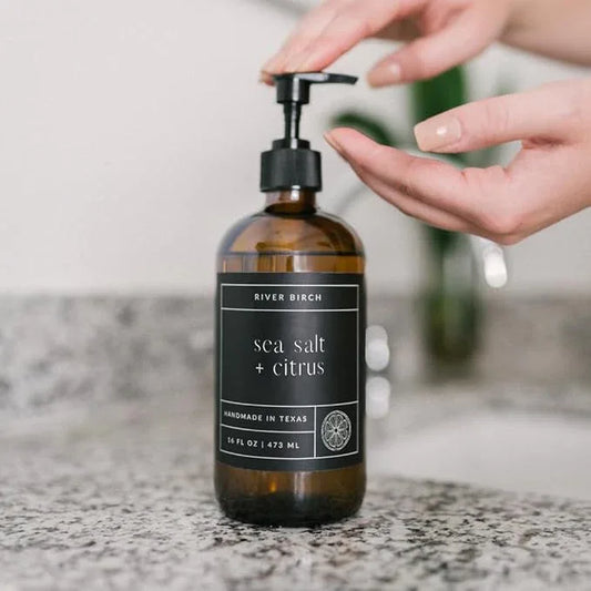 River Birch Sea Salt + Citrus Scented Natural Hand Soap Refill - Handmade Moisturizing Hand Wash Luxury Scented Hydrating Soap - Vegan and Non-Toxic - 32 Fl Oz - ModernBath