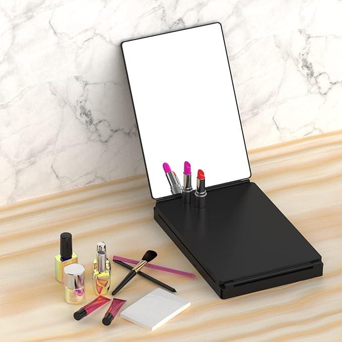 OLIBUY 5 Way Mirror, 360 Mirror for Self Hair Cutting and Brading Hair, Clear Anti-Fog HD Glass, USB Rechargeable, Portable Height Adjustable Telescoping Hooks - ModernBath