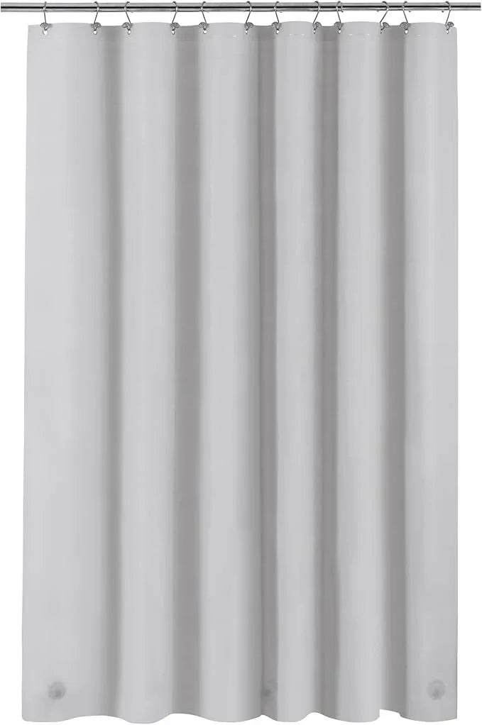 Barossa Design Extra Long Shower Curtain Liner with 3 Magnets - 72" x 84" XL, Waterproof PEVA Lightweight Shower Liner for Bathroom, PVC Free, Metal Grommets - Silver Gray, 72x84 - ModernBath