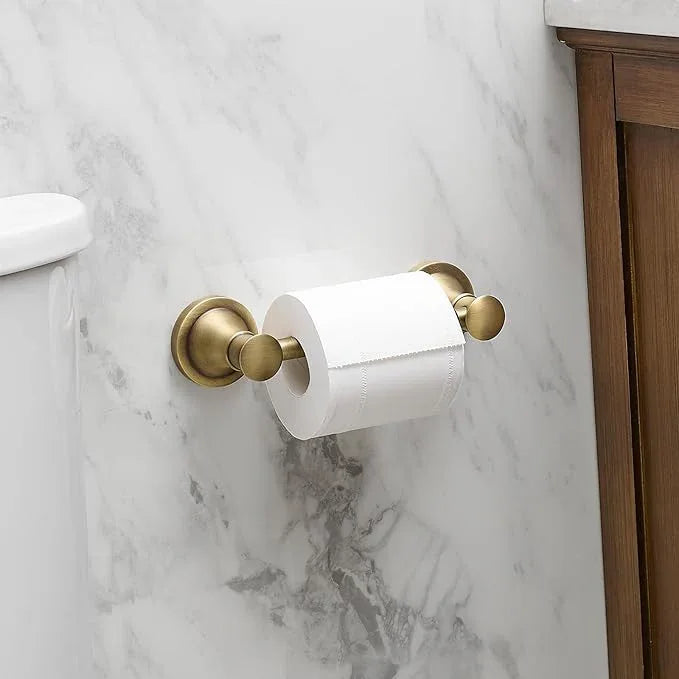 BESy Wall Mounted Toilet Paper Roll Holder Rustproof Tissue Paper Holder Bathroom Flexible Pivoting Handle Toilet Tissue Roll Holder, Antique Brass, Stainless Steel - ModernBath