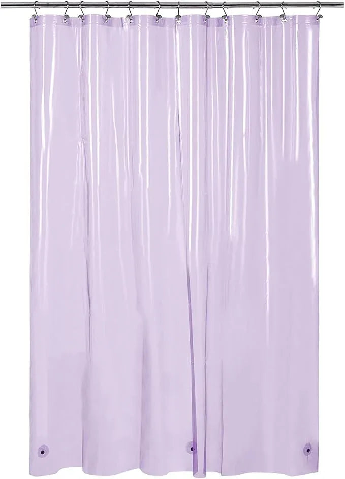 Barossa Design Extra Long Shower Curtain Liner with 3 Magnets - 72" x 84" XL, Waterproof PEVA Lightweight Shower Liner for Bathroom, PVC Free, Metal Grommets - Clear Lavender, 72x84 - ModernBath