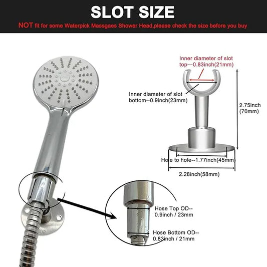 Shower Head Holder Wall Mount,Stainless Steel Handheld Shower Head Holder,Adjustable Shower Spray Holder Metal Shower Head Bracket,Brushed Finish - ModernBath