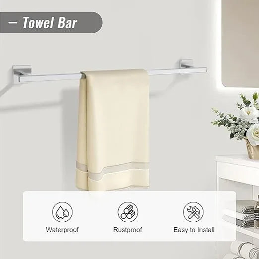 YACVCL Towel Bar Set, 10 Pieces Bathroom Hardware Set Brushed Nickel Bathroom Accessories, SUS304 Stainless Steel Towel Racks Holder Set Wall Mounted 23.6 Inch - ModernBath