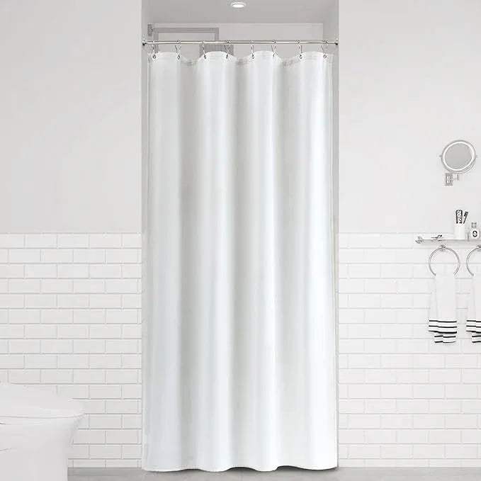 Naturoom White Linen Shower Curtain, Cloth Textured Fabric Shower Curtain Set with Hooks, Simple Elegant Modern Farmhouse Country Ultra Thick Bath Curtains for Bathroom,Water Repellent,48x72 - ModernBath