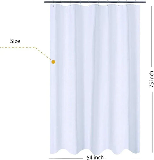 N&Y HOME Fabric Shower Curtain Liner Longer Stall Size 54 x 75 inches, Hotel Quality, Washable, White Bathroom Curtains with Grommets, 54x75 - ModernBath