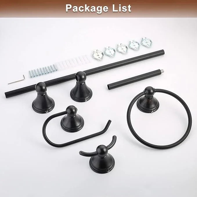 FILTA Bathroom Hardware Set - Oil Rubbed Bronze Towel Rack Set with 4 Pieces Towel Holder and 18 or 24 Inch Towel Bar - ModernBath