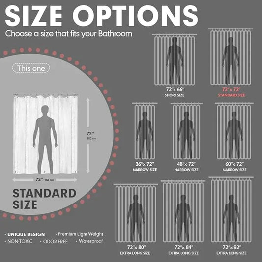 Hereisa 3D Pebble Pattern Waterproof Shower Curtain Liner EVA Shower Curtain with 3 Bottom Magnets, Shower Liner for Shower Stall, Bathtubs, 72 x 72 - ModernBath