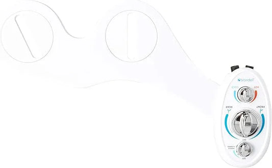 Brondell Bidet Left Hand Bidet Attachment SouthSpa Dual Temperature and Dual Nozzle - control panel on left side - Dual Temperature for warm water wash with Dual Positionable Nozzles, LH-22 - ModernBath