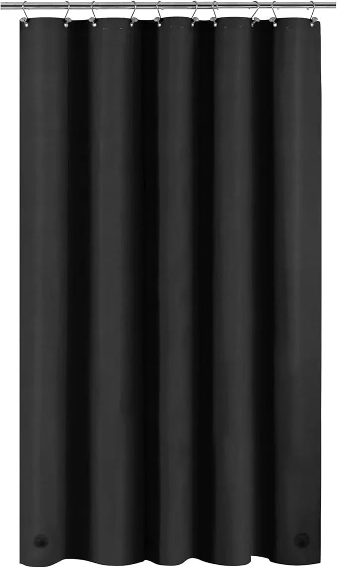 Barossa Design 54W x 78H Stall Shower Curtain Liner Black - Waterproof Lightweight PEVA Plastic Shower Liner with 3 Magnets & Metal Grommets - Black - ModernBath