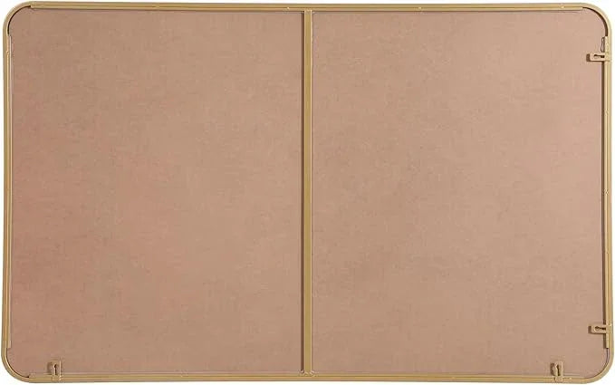 ARS Concepts Aura, Soft Corner Metal Rectangular Mirror 30X48 Inch in, Modern, Brass - ModernBath