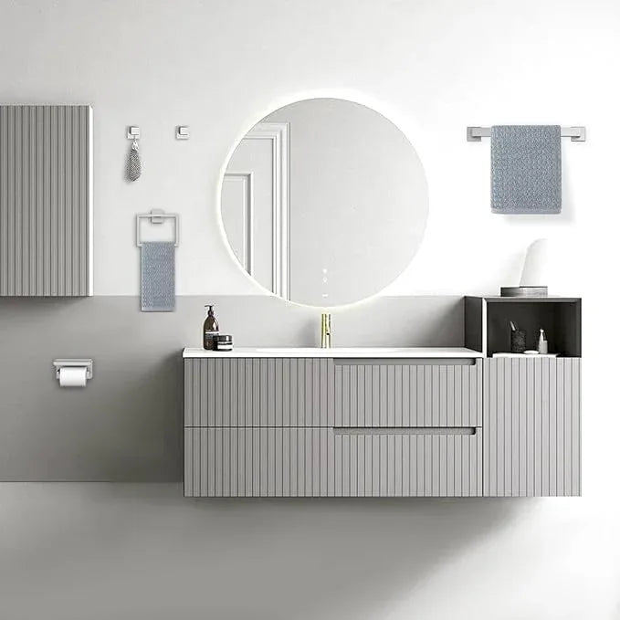5-Pieces Brushed Nickel Bathroom Hardware Accessories Set,16 Inch Towel Bar Set,Stainless Steel Bathroom Hardware Set Towel Holder Set for Bathroom,Wall-Mounted Bathroom Accessories Kit - ModernBath