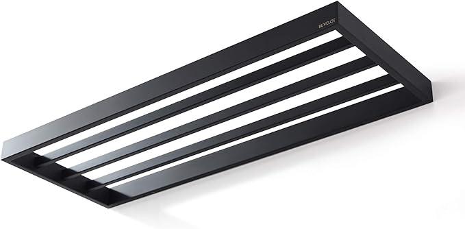 Lavatory Bath Towel Shelf,Minimalist Towel Rack for Bathroom,Wall Mounted and Modern Hotel Style with Towel Bar,Towel Holder 24Inch, Matte Black, 073090-MB Ler Series - ModernBath