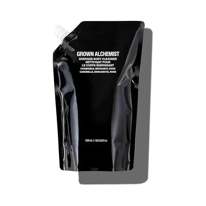 Grown Alchemist Energize Body Cleanser Refill Pouch. Chamomile, Bergamot & Rose Body Cleanser. Gentle Body Wash. Hydrates & Cleanses Skin, (1L). - ModernBath