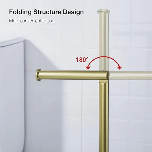 BAGNOLUX Bathroom Toilet Paper Holder Stand with Reserve, SUS304 Stainless Steel Rustproof Pedestal Tissue Roll Holder Heavy Duty, Brushed Light Yellow Gold - ModernBath