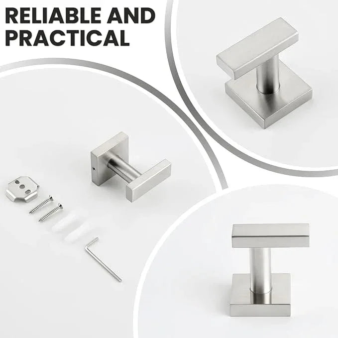 Suyar Brushed Nickel Towel Hook, SUS 304 Stainless Steel Clothes Coat Robe Holder for Bathroom, Hand Towel Hanger, Wall Mounted - ModernBath