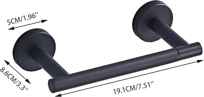 Matte Black Toilet Paper Holder Wall Mount, Bathroom Toilet Paper Holder for SUS 304 Stainless Steel, Double Post Pivoting Toilet Paper Roll Holder for Bathroom RV Paper Towels for TP - ModernBath