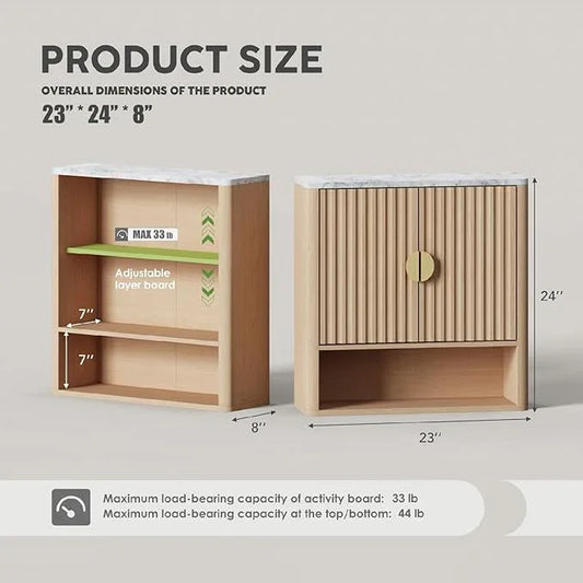 Bathroom Wall Mounted Cabinets with Adjustable Shelf,Medicine Cabinet with 2 Doors, Small Over Toilet Storage for Bathroom - ModernBath