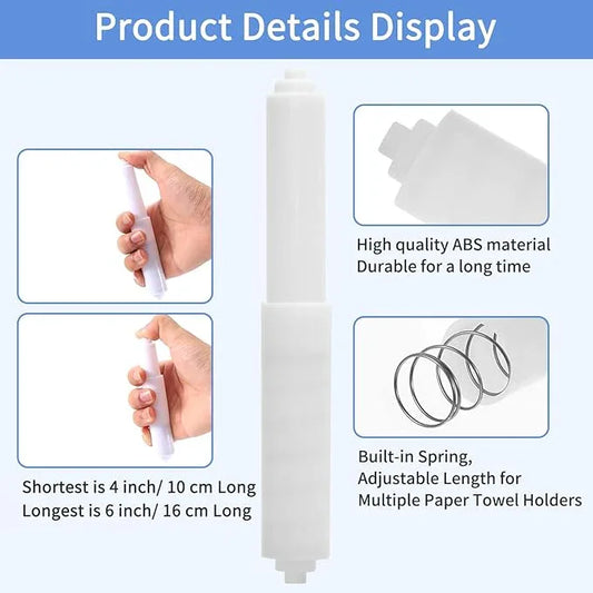 4 Pcs Toilet Paper Holder Spring Loaded,Plastic Toilet Tissue Roll Holder Insert, Tissue Holder for Bathroom,White Toilet Paper Holder Replacement Rod for Toilet or Bathroom Fixture - ModernBath