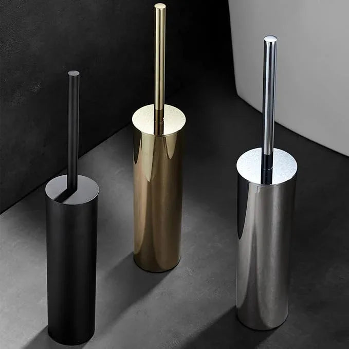 Freestanding Luxury Toilet Brush 304 Stainless Steel Toilet Brush and Holder 19-Inches Tall Round Rust Resistant Anti-Odor and Easy to Clean with Polished Gold Finished - ModernBath