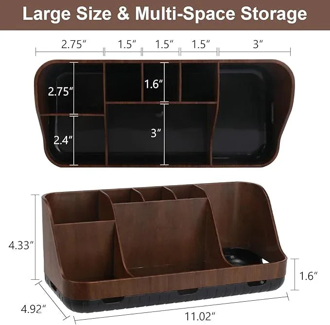 GFWARE Wood Toothbrush Holders for Bathrooms Countertop Organizer - Detachable 7 Slots Kid Bathroom Decor and Accessories, Wooden Bathroom Sink Storage Organization, Caddy, Tray, Brown - ModernBath