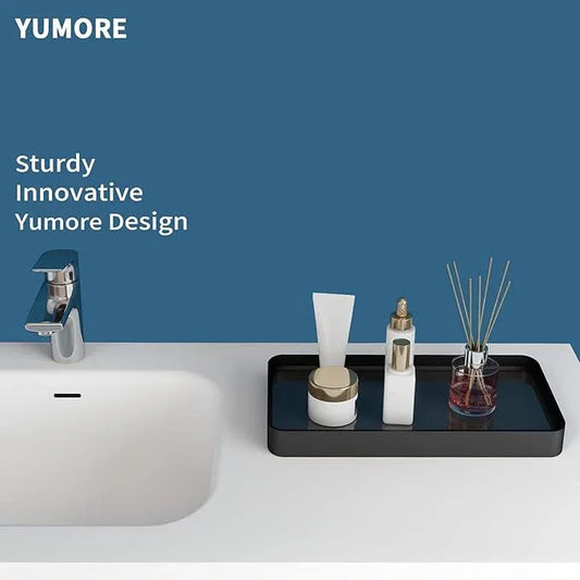 YUMORE Counter Organizer for Bathroom Decor,Bathroom Organizer Countertop,Tempered Glass Storage Shelves, Makeup Tray for Vanity & Bathtub (1 Tier-Pro Max) - ModernBath
