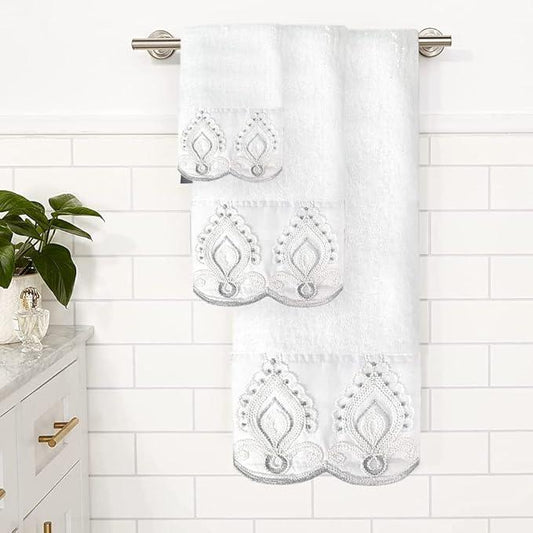 Zahari Home Monaco Modern 3 Piece Bath Ensemble - Luxury Bath Towel Set for Contemporary Decor - ModernBath