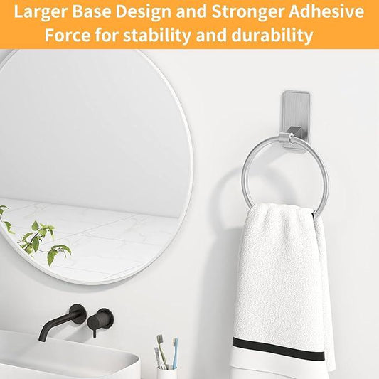 Towel Ring, SUS304 Hand Towel Holder for Bathroom,Adhesive Towel Holder Bathroom Towel Hanger for Bathroom, Kitchen, Brushed Nickel - ModernBath