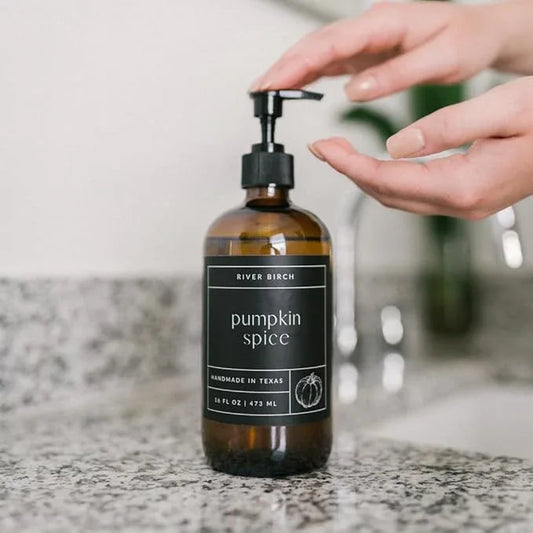 River Birch Pumpkin Spice Scented Natural Hand Soap Refill - Handmade Moisturizing Hand Wash Luxury Scented Hydrating Soap - Vegan and Non-Toxic - 32 Fl Oz - ModernBath
