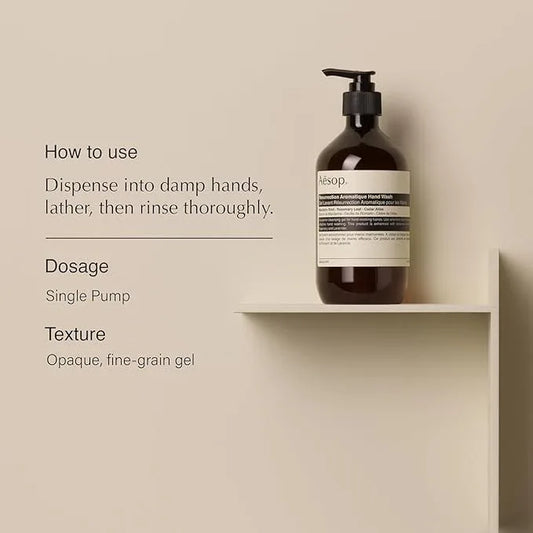 Aesop Resurrection Aromatique Hand Wash & Refill | Non-Drying Gentle Gel Hand Wash with Orange, Rosemary and Lavender Oils | 16.9oz / 500mL (Pack of 2) - ModernBath