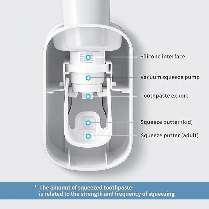 MOPMS Toothpaste Dispenser Wall Mounted for Bathroom Automatic Toothpaste Squeezer for Kids and Adult (Grey-2Pcs) - ModernBath