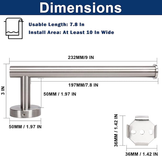 NearMoon Hand Towel Holder/Towel Ring, Thicken Stainless Steel Hand Towel Bar for Bathroom, Rustproof Wall Mounted Towel Rack, Contemporary Style Bath Accessories, 9 Inch (1 Pack, Brushed Nickel)