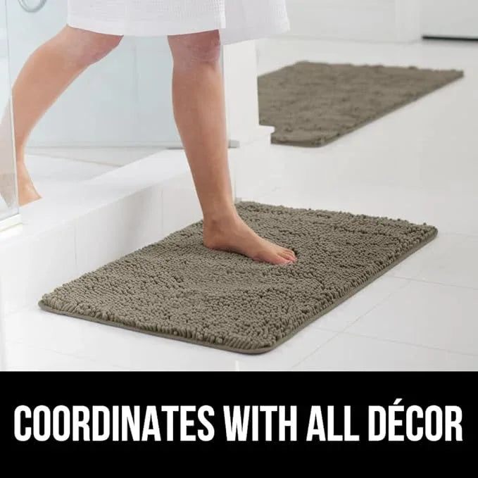 GORILLA GRIP Bathroom Rug Sets, Soft Chenille 2 Piece Area Rugs Set, Toilet Base Mat and 30x20 Carpet, Absorbent Microfiber Washable Mats Dry Quickly, Home Décor and Bath Room Accessories, Latte - ModernBath