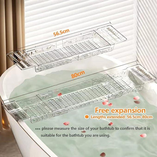Ollimy Bathtub Caddy Tray, Adjustable Bath Tray for Tub, Bath Accessories, Tub Caddy for Bathroom Luxury Spa, Expandable Size Bath Tub Organizer with Anti-Slip mat, Fits Most Tubs - ModernBath