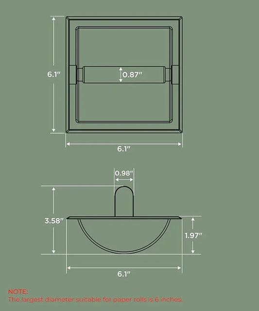 FORIOUS Recessed Toilet Paper Holder, Stainless Steel Durable Tissue Roll Holder Wall Mount for Bathroom Space Saving Design with Mounting Bracket, 2 Pack Brushed Nickel - ModernBath
