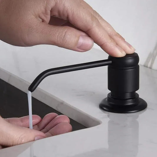 Gagal Soap Dispenser (Matte Black) and Extension Tube Kit for Kitchen Sink, Complete Brass Pump with 40" Silicone Tube Connect to The Bottle Directly, Say Goodbye to Frequent Refills - ModernBath