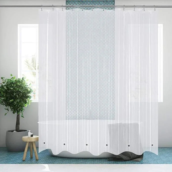 Mrs Awesome Short Shower Curtain Liner with 6 Magnets 72 x 66 inch Clear Thick PEVA Waterproof Plastic Shower Curtain 72x66, Clear - ModernBath
