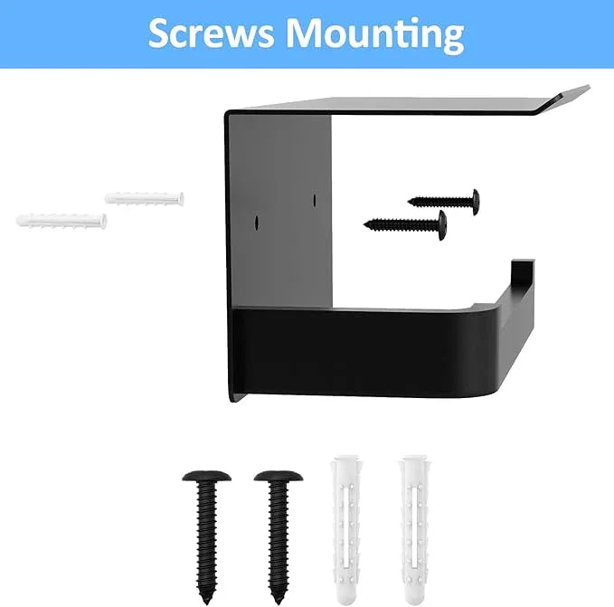 Toilet Paper Holder with Phone Shelf, Matte Black Toilet Paper Holder Wall Mount, Rustproof Stainless Steel Bathroom Storage - ModernBath