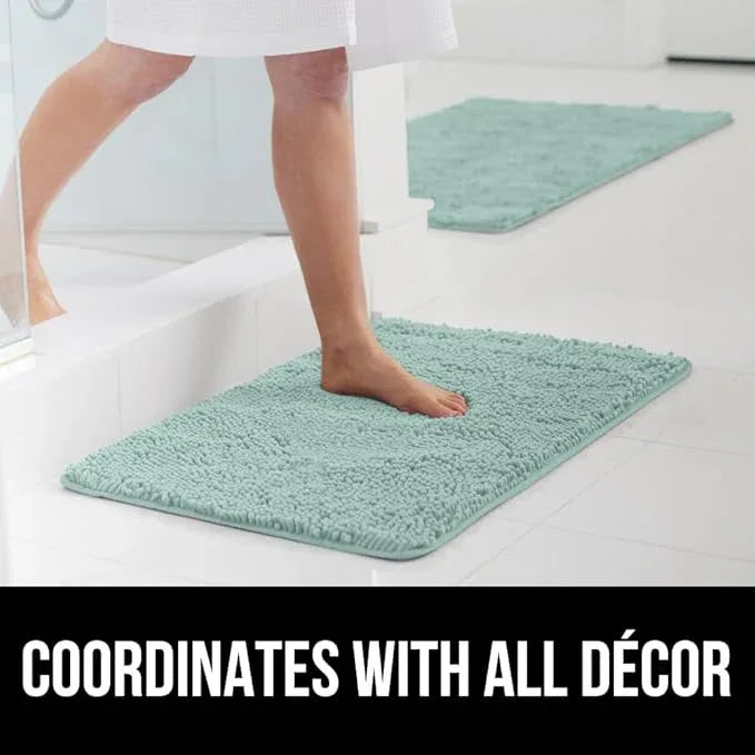 GORILLA GRIP Bathroom Rug Sets, Soft Chenille 2 Piece Area Rugs Set, Toilet Base Mat and 30x20 Carpet, Absorbent Microfiber Washable Mats Dry Quickly, Home Décor and Bath Room Accessories, Seablue - ModernBath