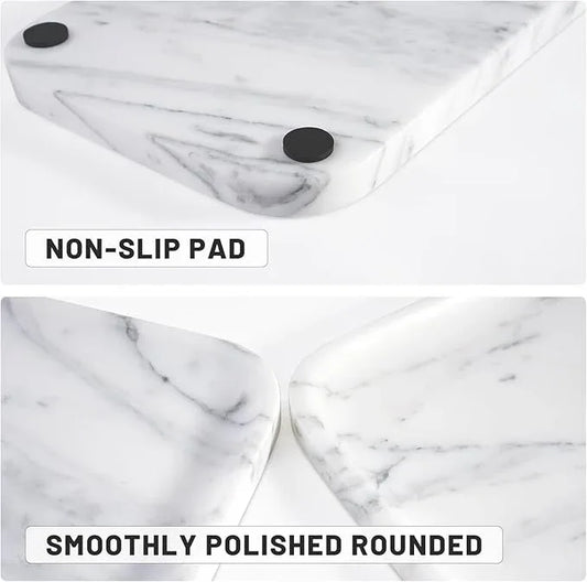 Arabescato Marble Vanity Tray - Decorative Organizer for Bathroom Countertop, Dresser, Kitchen Sink - ModernBath